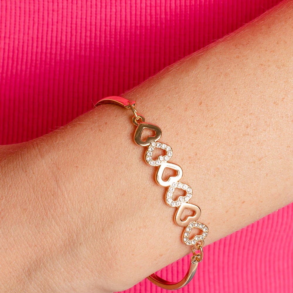 Gold Heart Chain Bracelet Romantic Jewelry